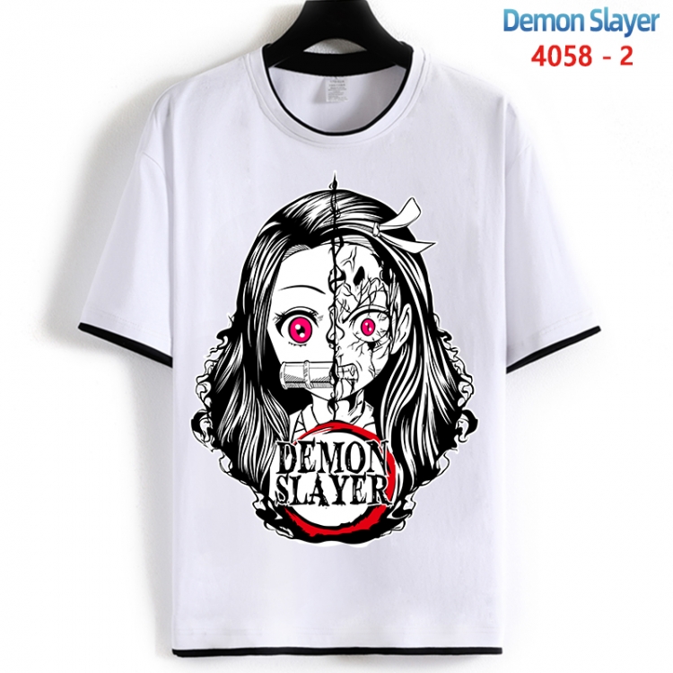 Demon Slayer Kimets Cotton crew neck black and white trim short-sleeved T-shirt from S to 4XL HM-4058-2