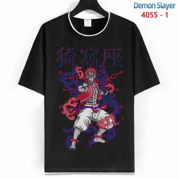 Demon Slayer Kimets Cotton crew neck black and white trim short-sleeved T-shirt from S to 4XL HM-4055-1