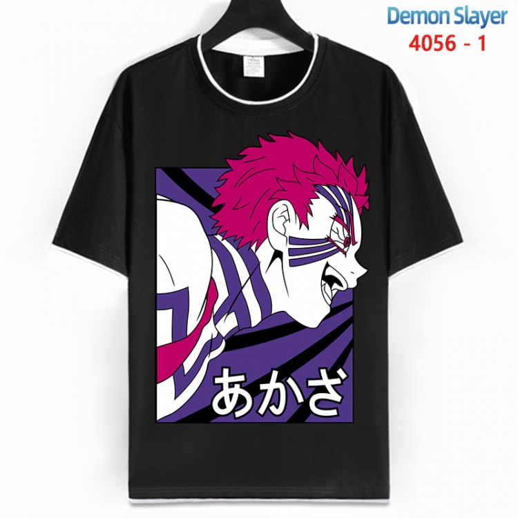 Demon Slayer Kimets Cotton crew neck black and white trim short-sleeved T-shirt from S to 4XL HM-4056-1