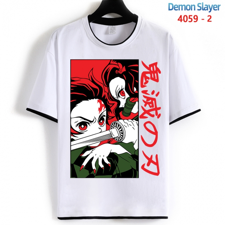 Demon Slayer Kimets Cotton crew neck black and white trim short-sleeved T-shirt from S to 4XL HM-4059-2