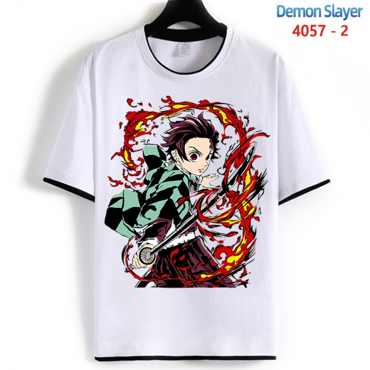 Demon Slayer Kimets Cotton crew neck black and white trim short-sleeved T-shirt from S to 4XL HM-4057-2
