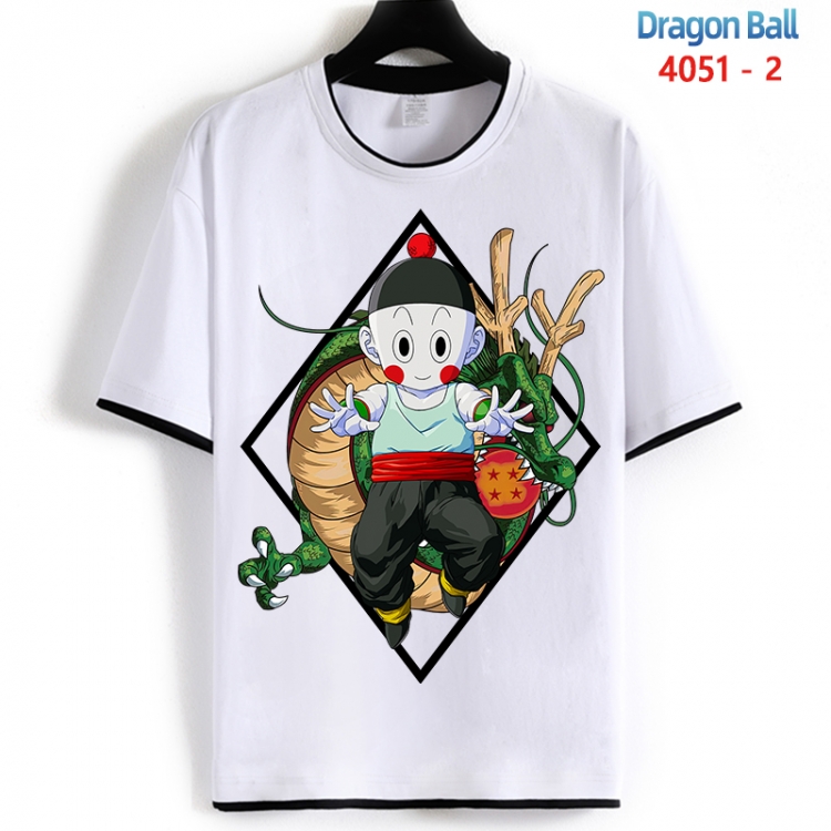DRAGON BALL Cotton crew neck black and white trim short-sleeved T-shirt from S to 4XL HM-4051-2