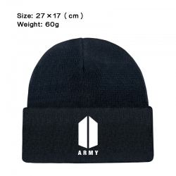 BTS printed plush knitted hat ...