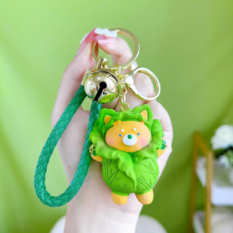 Chinese cabbage 3D stereosc car keychain bag hanging accessories price for 5 pcs