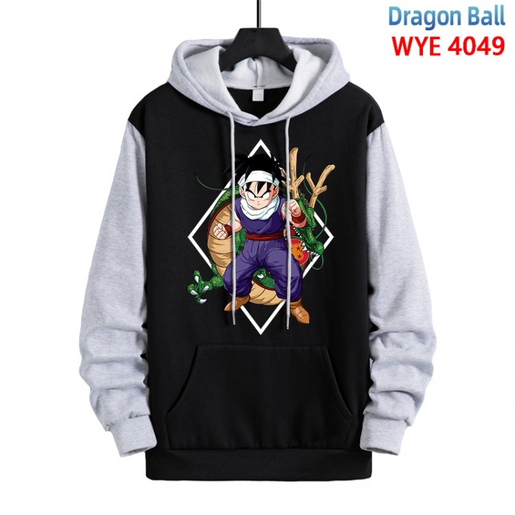 DRAGON BALL Anime black and gray pure cotton hooded patch pocket sweaterfrom XS to 4XL