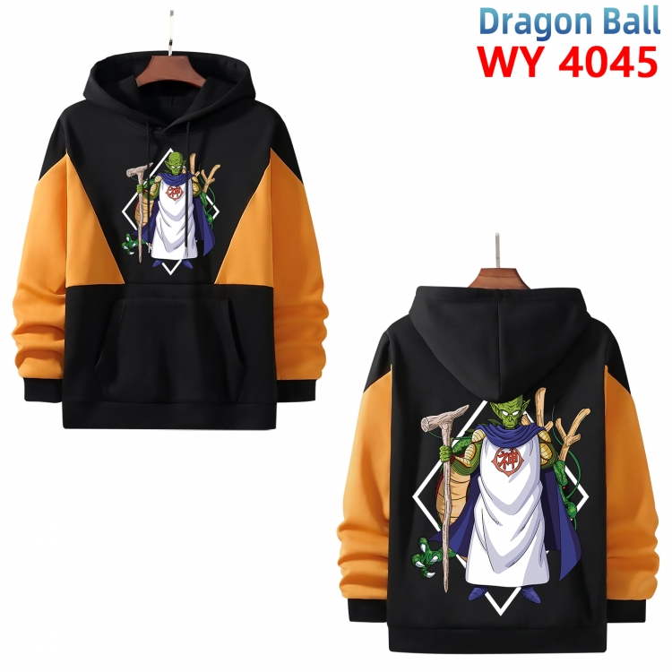 DRAGON BALL Anime black and yellow pure cotton hooded patch pocket sweater from XS to 4XL  WY-4045-3