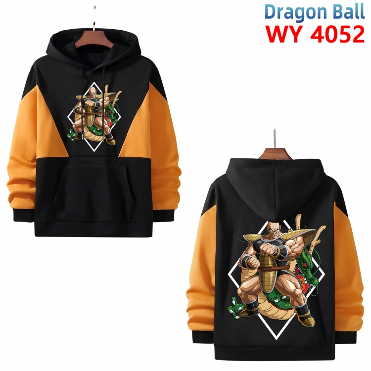 DRAGON BALL Anime black and yellow pure cotton hooded patch pocket sweater from XS to 4XL  WY-4052-3