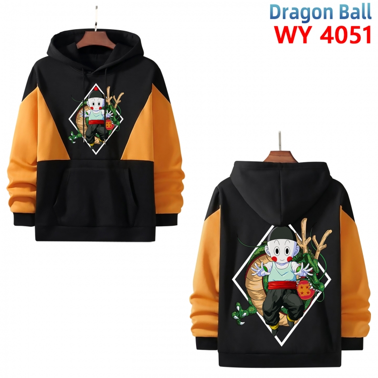 DRAGON BALL Anime black and yellow pure cotton hooded patch pocket sweater from XS to 4XL WY-4051-3