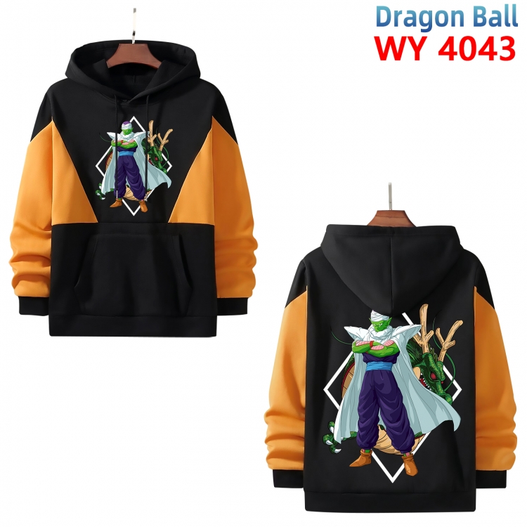 DRAGON BALL Anime black and yellow pure cotton hooded patch pocket sweater from XS to 4XL WY-4043-3