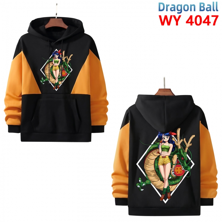 DRAGON BALL Anime black and yellow pure cotton hooded patch pocket sweater from XS to 4XL  WY-4047-3