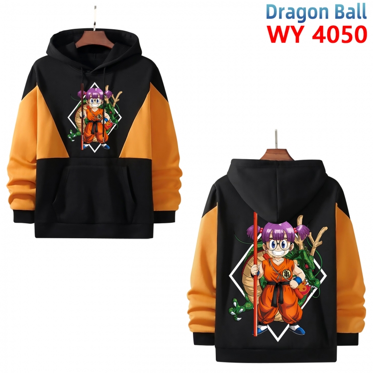 DRAGON BALL Anime black and yellow pure cotton hooded patch pocket sweater from XS to 4XL WY-4050-3