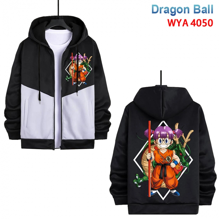 DRAGON BALL Anime black and white contrasting pure cotton zipper patch pocket sweater from S to 3XL  WYA-4050