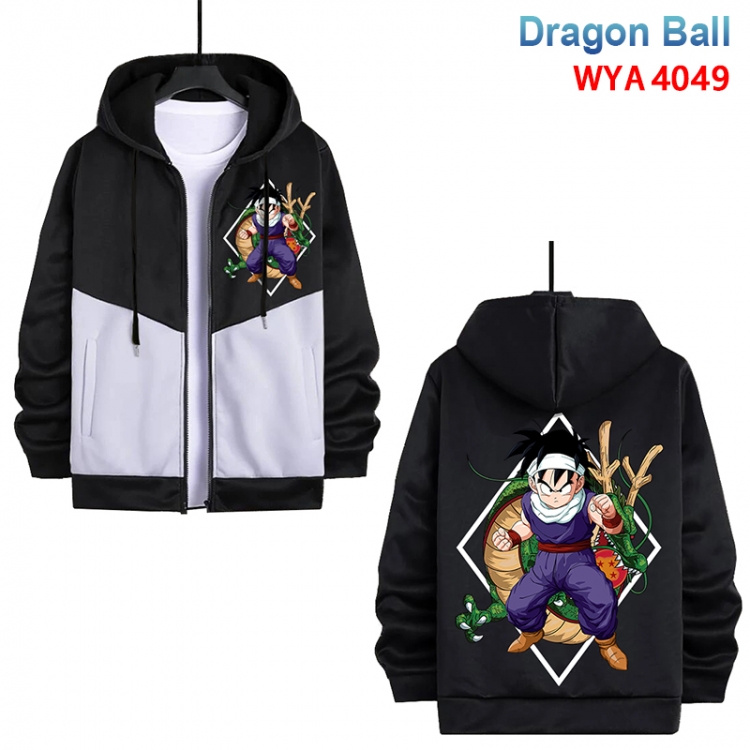 DRAGON BALL Anime black and white contrasting pure cotton zipper patch pocket sweater from S to 3XL  WYA-4049