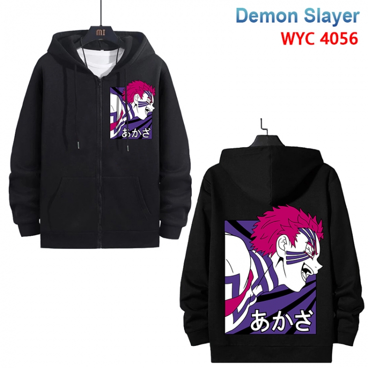 Demon Slayer Kimets Anime black pure cotton zipper patch pocket sweater from S to 3XL   WYC-4056-3