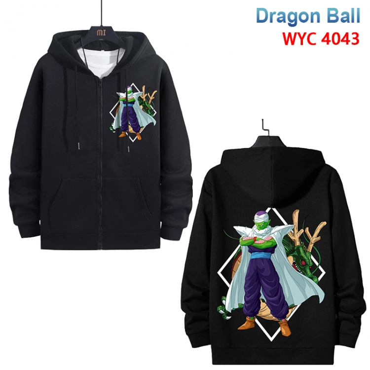 DRAGON BALL Anime black pure cotton zipper patch pocket sweater from S to 3XL WYC-4043-3