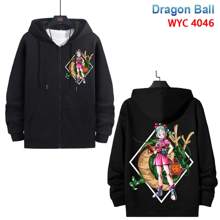 DRAGON BALL Anime black pure cotton zipper patch pocket sweater from S to 3XL  WYC-4046-3