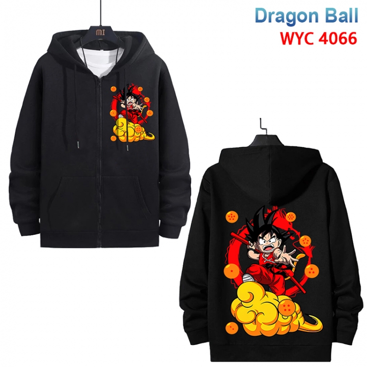 DRAGON BALL Anime black pure cotton zipper patch pocket sweater from S to 3XL  WYC-4066-3