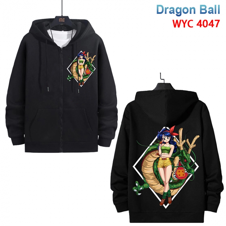 DRAGON BALL Anime black pure cotton zipper patch pocket sweater from S to 3XL WYC-4047-3