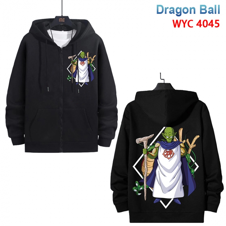 DRAGON BALL Anime black pure cotton zipper patch pocket sweater from S to 3XL  WYC-4045-3