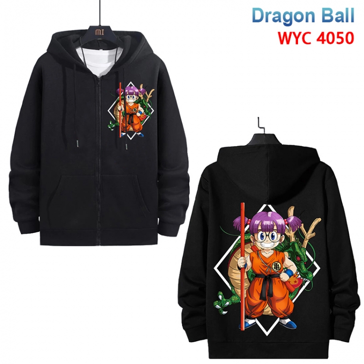 DRAGON BALL Anime black pure cotton zipper patch pocket sweater from S to 3XL WYC-4050-3