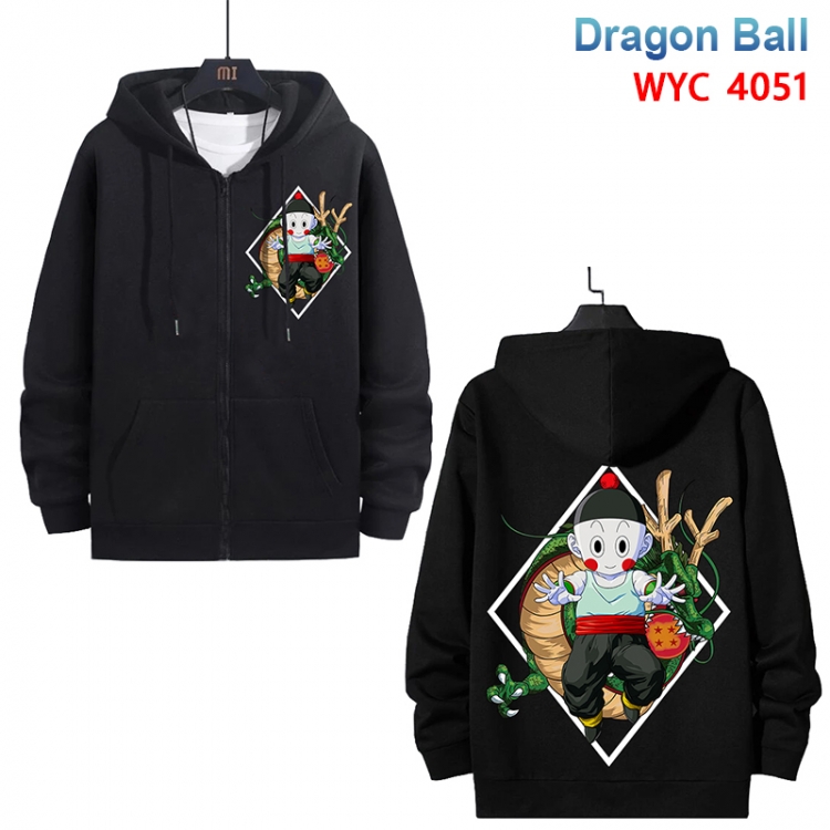 DRAGON BALL Anime black pure cotton zipper patch pocket sweater from S to 3XL WYC-4051-3