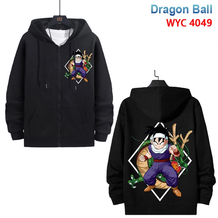 DRAGON BALL Anime black pure cotton zipper patch pocket sweater from S to 3XL WYC-4049-3