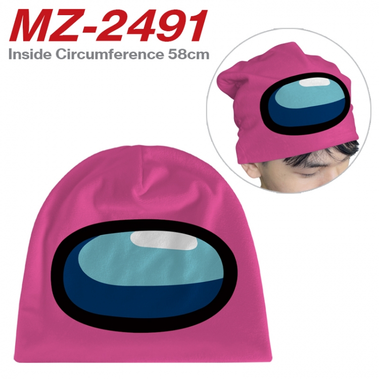 Among us Anime flannel full color hat cosplay men's and women's knitted hats 58cm  MZ-2491