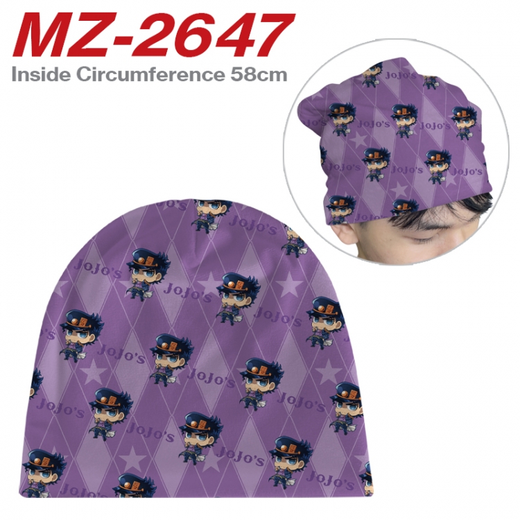 JoJos Bizarre Adventure Anime flannel full color hat cosplay men's and women's knitted hats 58cm  MZ-2647