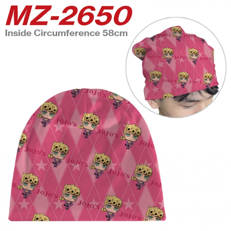 JoJos Bizarre Adventure Anime flannel full color hat cosplay men's and women's knitted hats 58cm   MZ-2650