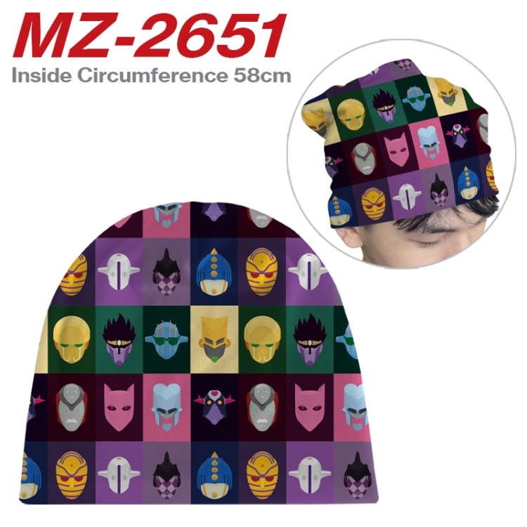 JoJos Bizarre Adventure Anime flannel full color hat cosplay men's and women's knitted hats 58cm  MZ-2651