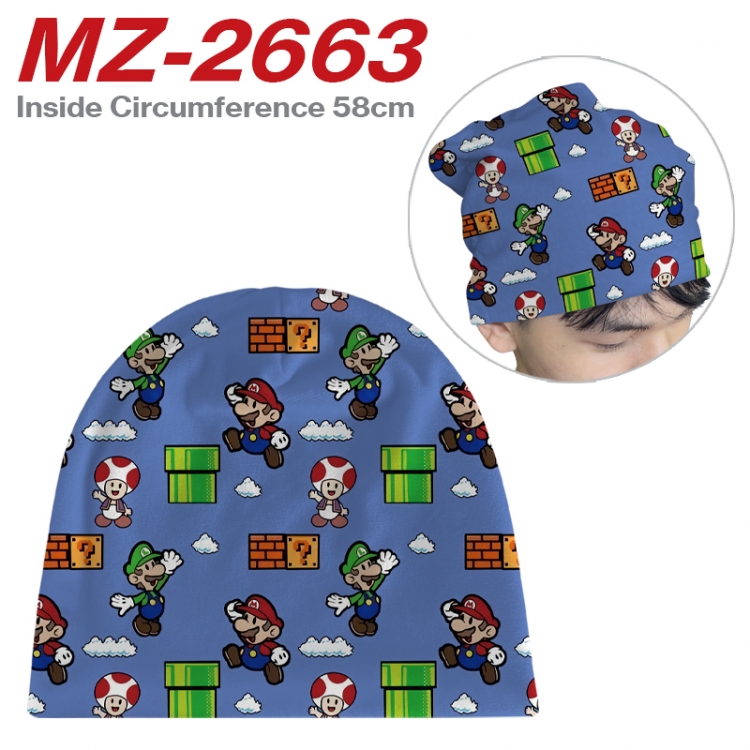 Super Mario Anime flannel full color hat cosplay men's and women's knitted hats 58cm 