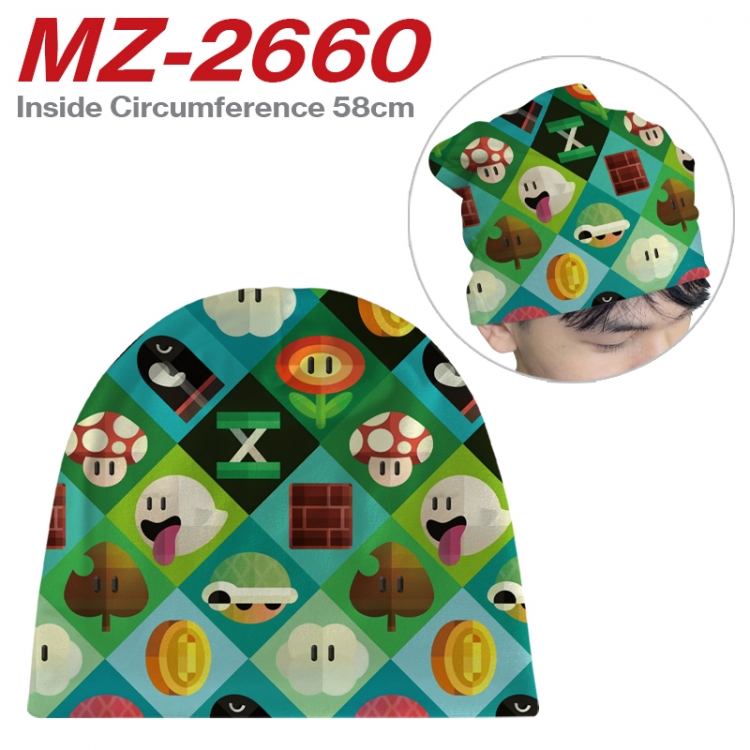 Super Mario Anime flannel full color hat cosplay men's and women's knitted hats 58cm 