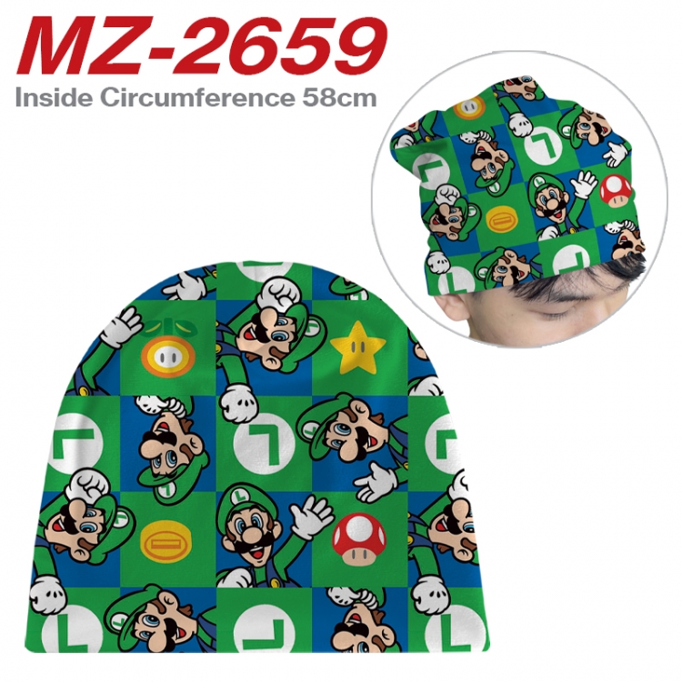 Super Mario Anime flannel full color hat cosplay men's and women's knitted hats 58cm 