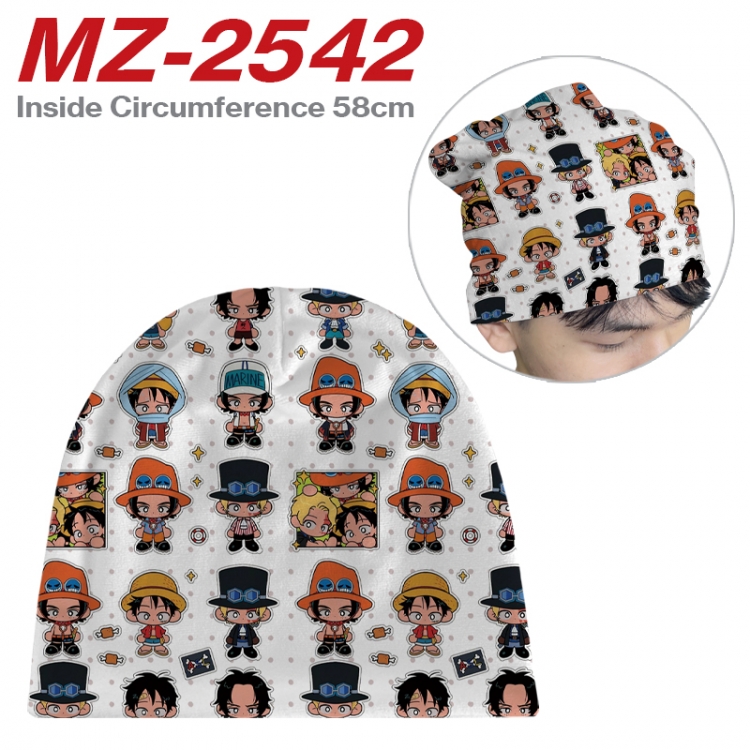 One Piece Anime flannel full color hat cosplay men's and women's knitted hats 58cm 
