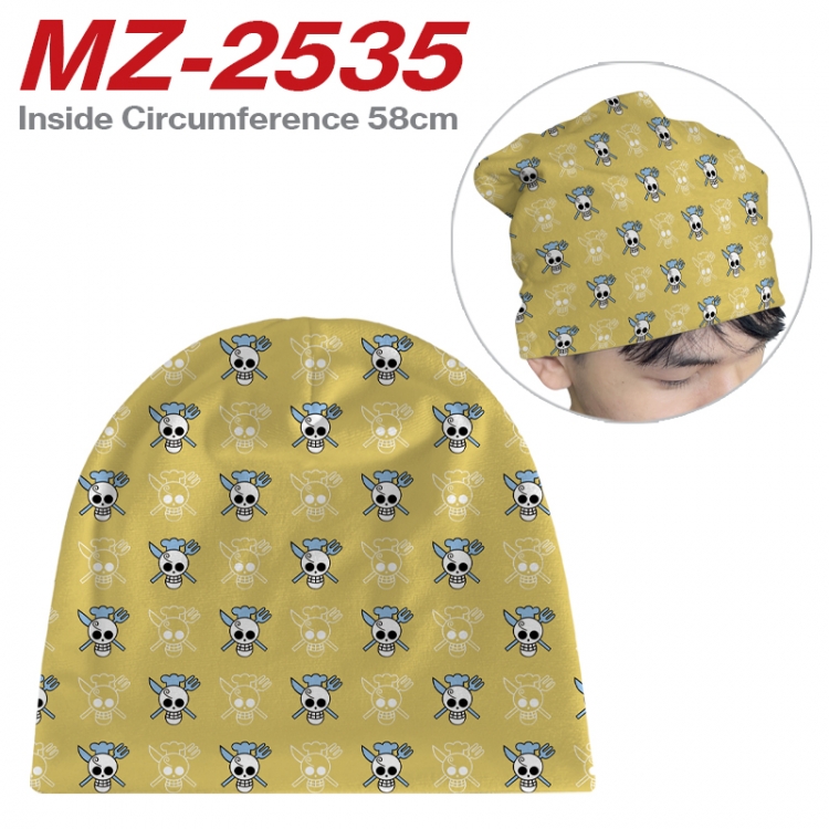 One Piece Anime flannel full color hat cosplay men's and women's knitted hats 58cm