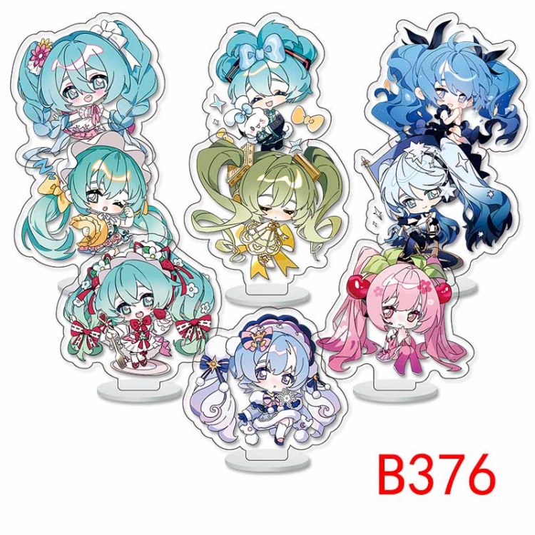 Hatsune Miku Anime Character acrylic Small Standing Plates  Keychain 6cm a set of 9