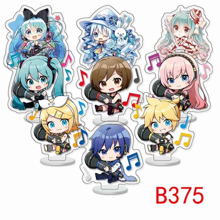 Hatsune Miku Anime Character acrylic Small Standing Plates  Keychain 6cm a set of 9