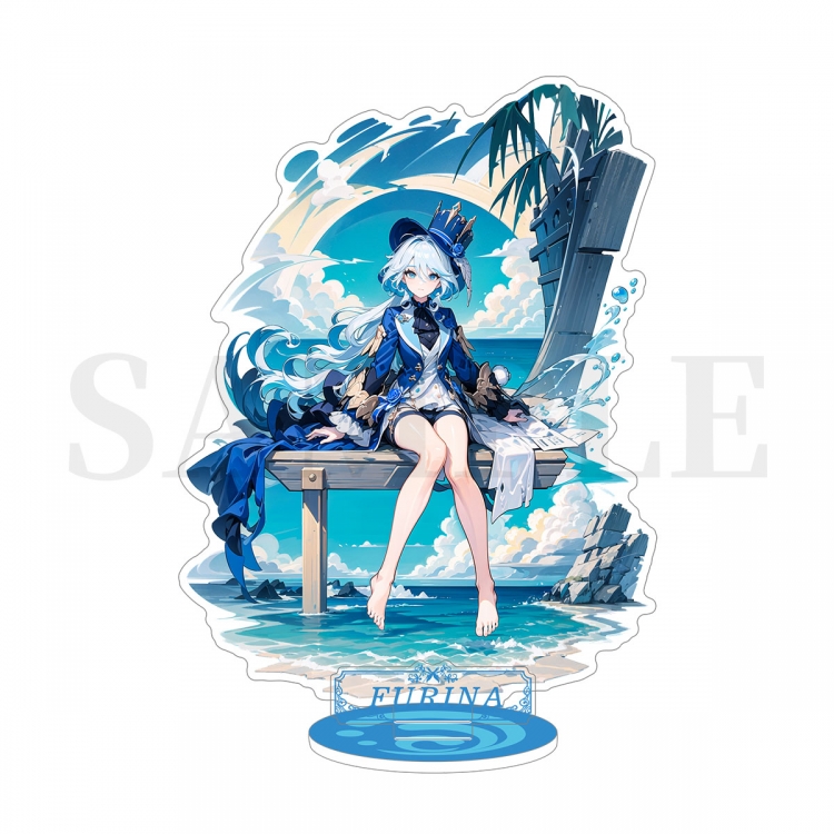 Genshin Impact Double Insert Style acrylic Standing Plates Keychain 15m