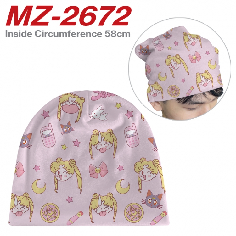 sailormoon Anime flannel full color hat cosplay men's and women's knitted hats 58cm