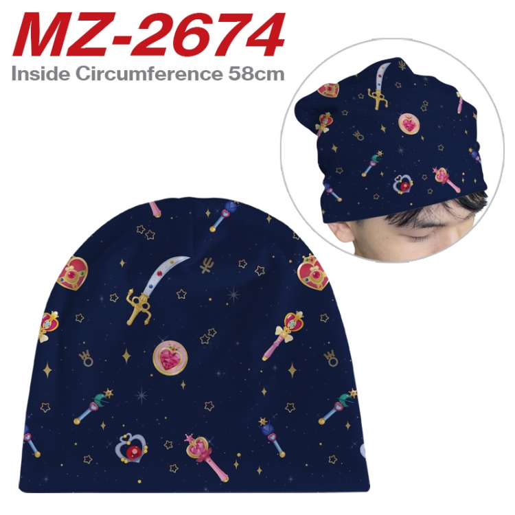 sailormoon Anime flannel full color hat cosplay men's and women's knitted hats 58cm