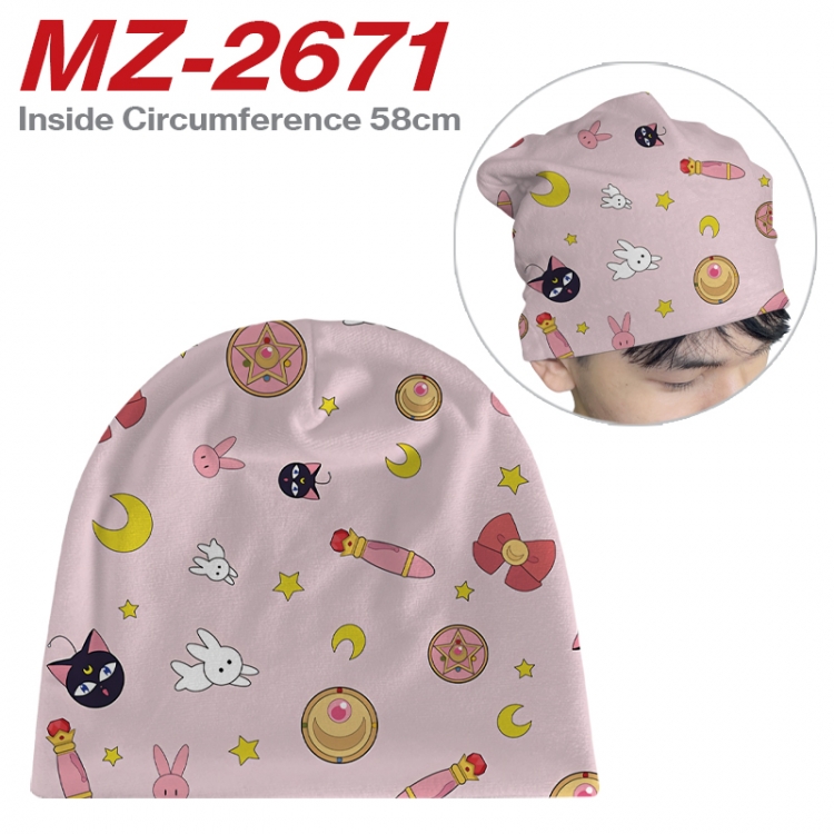 sailormoon Anime flannel full color hat cosplay men's and women's knitted hats 58cm