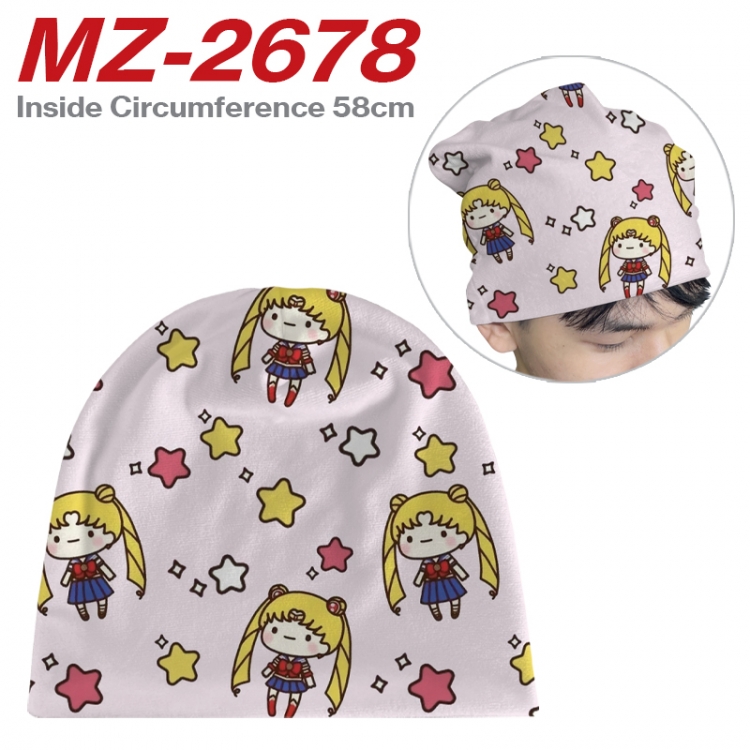 sailormoon Anime flannel full color hat cosplay men's and women's knitted hats 58cm