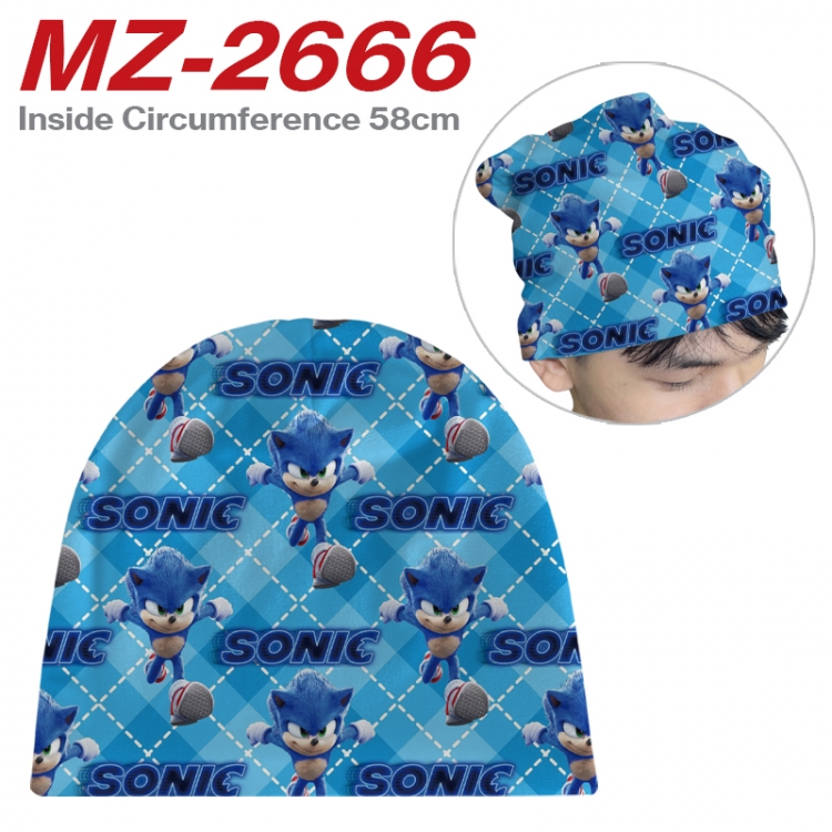 Sonic The Hedgehog Anime flannel full color hat cosplay men's and women's knitted hats 58cm