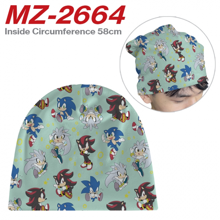 Sonic The Hedgehog Anime flannel full color hat cosplay men's and women's knitted hats 58cm