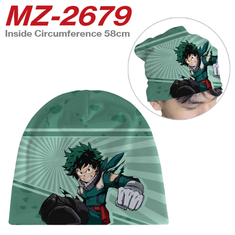 My Hero Academia Anime flannel full color hat cosplay men's and women's knitted hats 58cm 