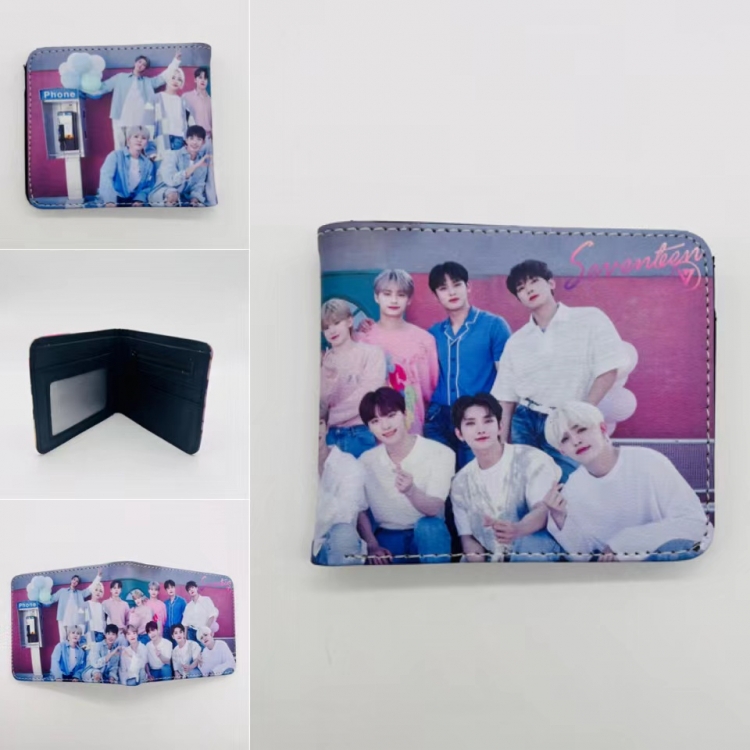 SEVENTEEN Full color Two fold short card case wallet 11X9.5CM 