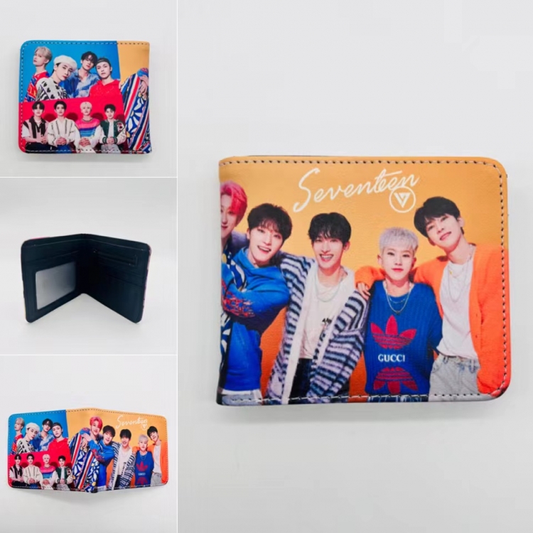 SEVENTEEN Full color Two fold short card case wallet 11X9.5CM 