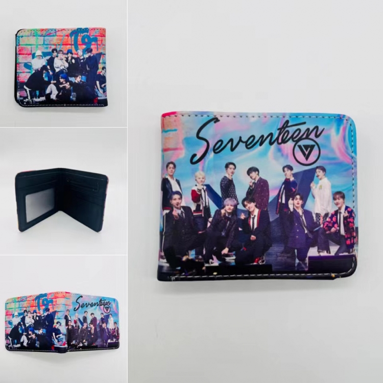 SEVENTEEN Full color Two fold short card case wallet 11X9.5CM 