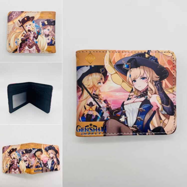 Genshin Impact  Full color Two fold short card case wallet 11X9.5CM 