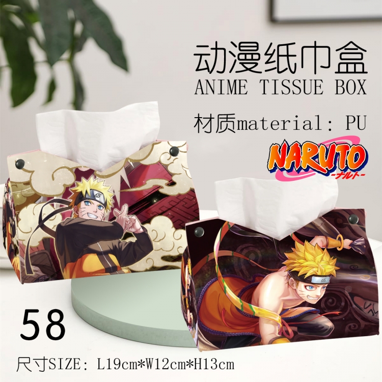 Naruto Anime peripheral PU tissue box creative storage box 19X12X13cm